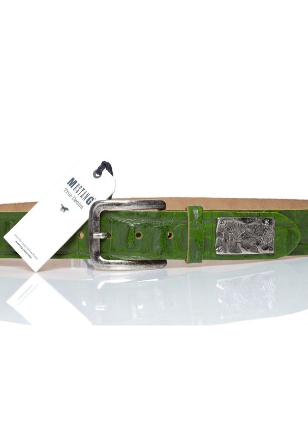 Mustang - MUSTANG PASEK SKÓRZANY 40mm SOPO-MUS023. Materiał: skóra. Wzór: paski. Styl: klasyczny