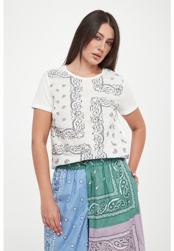 Weekend Max Mara - T-shirt damski lniany Genio WEEKEND MAX MARA. Materiał: len