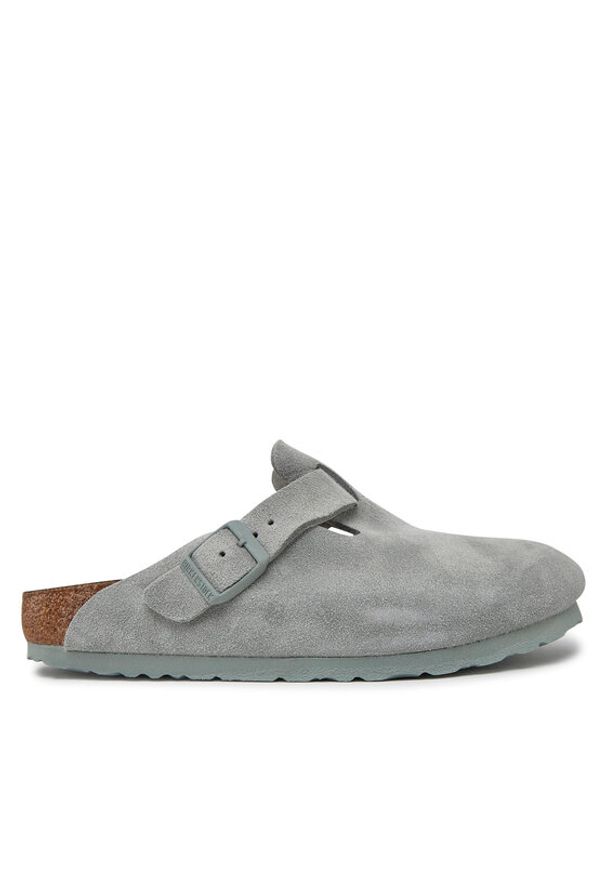 Birkenstock Klapki Boston 1029214 Szary. Kolor: szary. Materiał: skóra, zamsz