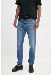 Calvin Klein - CALVIN KLEIN Błękitne męskie jeansy Slim Taper, Rozmiar 36/32. Kolor: niebieski. Styl: elegancki #1