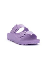 Klapki dla dzieci Birkenstock Arizona. Kolor: fioletowy. Materiał: materiał, syntetyk