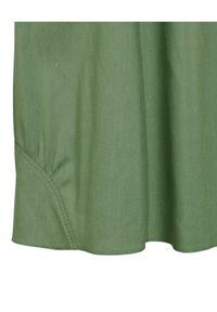 CATERINA - Lniana sukienka midi z kokardą. Typ kołnierza: kokarda. Kolor: zielony. Materiał: len. Sezon: lato. Typ sukienki: bombki. Styl: elegancki. Długość: midi #3