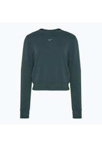 Bluza damska Nike Dri-FIT One Crew Neck French Terry. Kolor: zielony. Technologia: Dri-Fit (Nike)