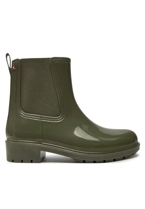 TOMMY HILFIGER - Tommy Hilfiger Kalosze Flag Rainboot FW0FW08213 Zielony. Kolor: zielony. Materiał: guma