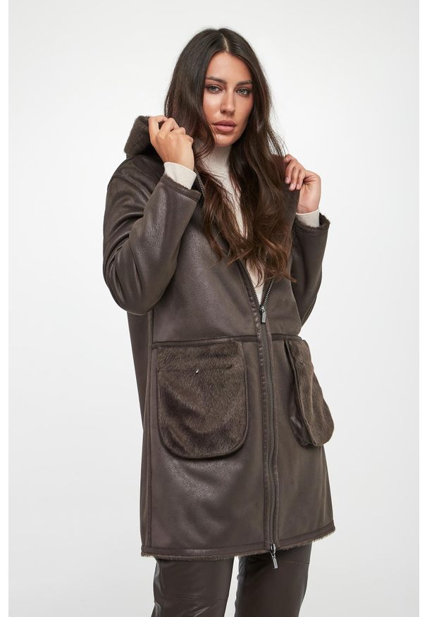 Kożuch damski dwustronny DIEGO M