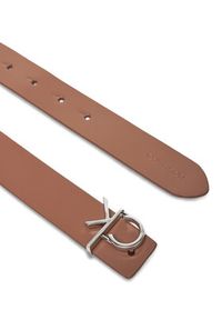 Calvin Klein Pasek Damski Ck Logo Reversible Belt 3.0 K60K613074 Brązowy. Kolor: brązowy. Materiał: skóra