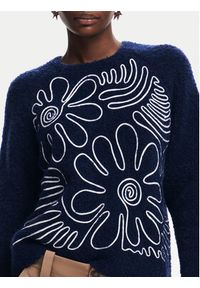 Desigual Sweter Cambridge 24WWJF68 Granatowy Regular Fit. Kolor: niebieski. Materiał: syntetyk #3