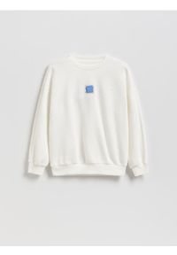 Reserved - Bawełniana bluza oversize - złamana biel. Materiał: bawełna