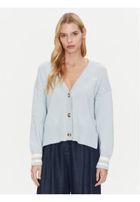 Guess Jeans Kardigan W4BR81 Z3HM1 Błękitny Regular Fit. Kolor: niebieski. Materiał: bawełna #1
