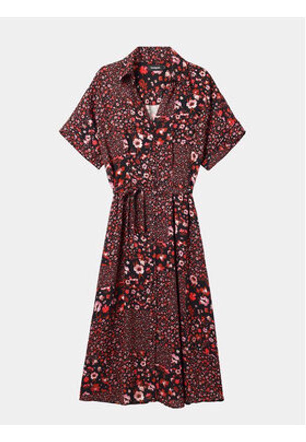 Desigual Sukienka koszulowa Candela 24SWVW41 Czarny Loose Fit. Kolor: czarny. Materiał: wiskoza. Typ sukienki: koszulowe
