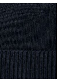 Calvin Klein Czapka Patch Chunky Rib Cotton Beanie LV04D8053G Granatowy. Kolor: niebieski. Materiał: bawełna #4