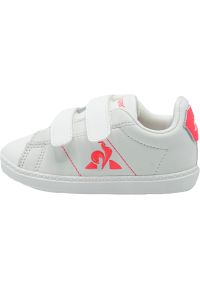 Buty dla dzieci Le Coq Sportif Courtclassic Baby Girl Fluo. Kolor: biały. Materiał: skóra, materiał #1