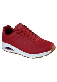skechers - Buty do chodzenia męskie Skechers Unostand ON Air. Zapięcie: sznurówki. Kolor: fioletowy. Materiał: materiał, syntetyk, tkanina, guma. Szerokość cholewki: normalna. Model: Skechers Sport. Sport: turystyka piesza
