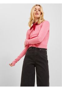 JJXX Sweter 12224416 Różowy Slim Fit. Kolor: różowy. Materiał: wiskoza