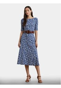 Lauren Ralph Lauren - LAUREN RALPH LAUREN Sukienka codzienna 200976993001 Niebieski Regular Fit. Okazja: na co dzień. Kolor: niebieski. Materiał: bawełna. Typ sukienki: proste. Styl: casual #3