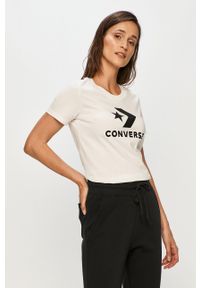 Converse - T-shirt. Okazja: na co dzień. Kolor: biały. Materiał: bawełna, dzianina. Wzór: nadruk. Styl: casual #4