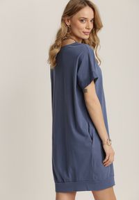 Renee - Niebieska Sukienka Leucothelia. Kolor: niebieski. Materiał: materiał, bawełna, elastan. Długość rękawa: krótki rękaw. Styl: klasyczny #4