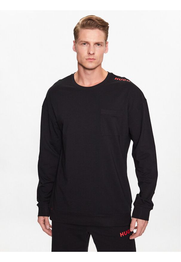 Hugo Bluza 50478910 Czarny Relaxed Fit. Kolor: czarny. Materiał: bawełna