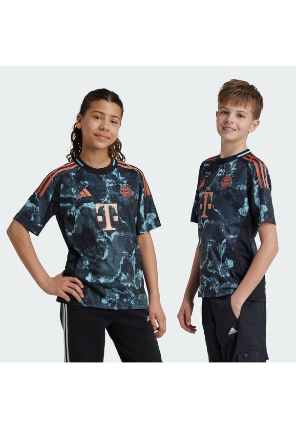 Adidas - Koszulka FC Bayern 24/25 Away Kids. Kolor: czarny. Materiał: materiał. Sport: piłka nożna