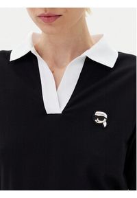 Karl Lagerfeld - KARL LAGERFELD Polo A2W17111 Czarny Regular Fit. Typ kołnierza: polo. Kolor: czarny. Materiał: bawełna #5
