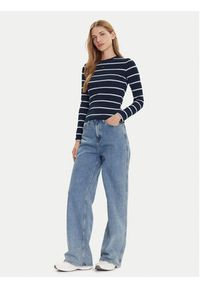 Tommy Jeans Bluzka Essential DW0DW17387 Granatowy Slim Fit. Kolor: niebieski. Materiał: bawełna #2