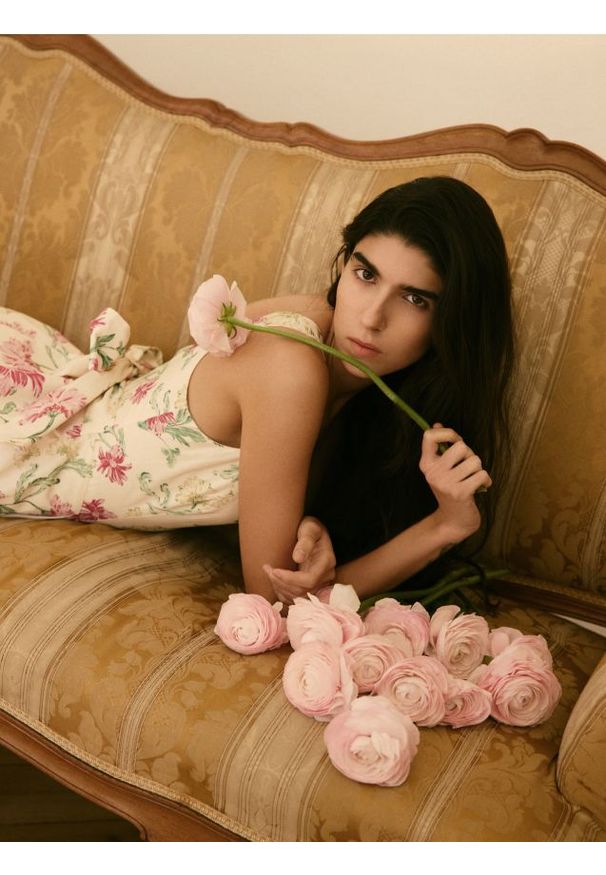 Reserved - Sukienka z autorskim wzorem - wielobarwny. Materiał: bawełna