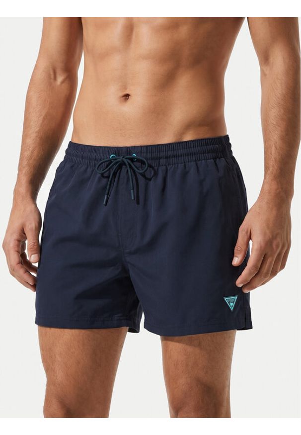 Guess Szorty kąpielowe F6GT25 WG282 SHORT Granatowy Regular Fit. Kolor: niebieski. Materiał: syntetyk