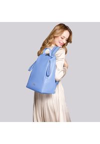 Wittchen - Damski plecak skórzany minimalistyczny. Kolor: niebieski. Materiał: skóra. Styl: elegancki #2