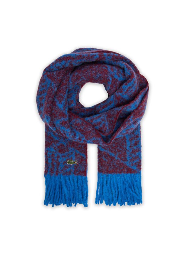 Lacoste Szalik RE0804 Niebieski. Kolor: niebieski. Materiał: wełna