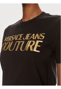 Versace Jeans Couture T-Shirt 76HAHT04 Czarny Slim Fit. Kolor: czarny. Materiał: bawełna #5