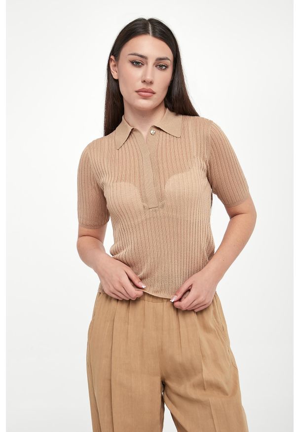 Marella - Sweter damski z krótkim rękawem Torbole MARELLA MONOCHROME. Długość rękawa: krótki rękaw. Długość: krótkie