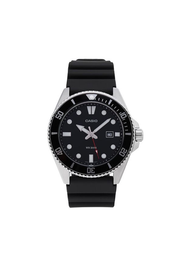 Casio Zegarek Duro Diver MDV-107-1A1VEF Czarny. Kolor: czarny. Materiał: syntetyk