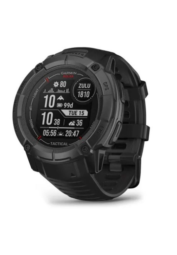 GARMIN - Zegarek sportowy Garmin Instinct 2X Solar Tactical Edition (czarny / czarny pasek). Rodzaj zegarka: smartwatch. Kolor: czarny. Styl: sportowy