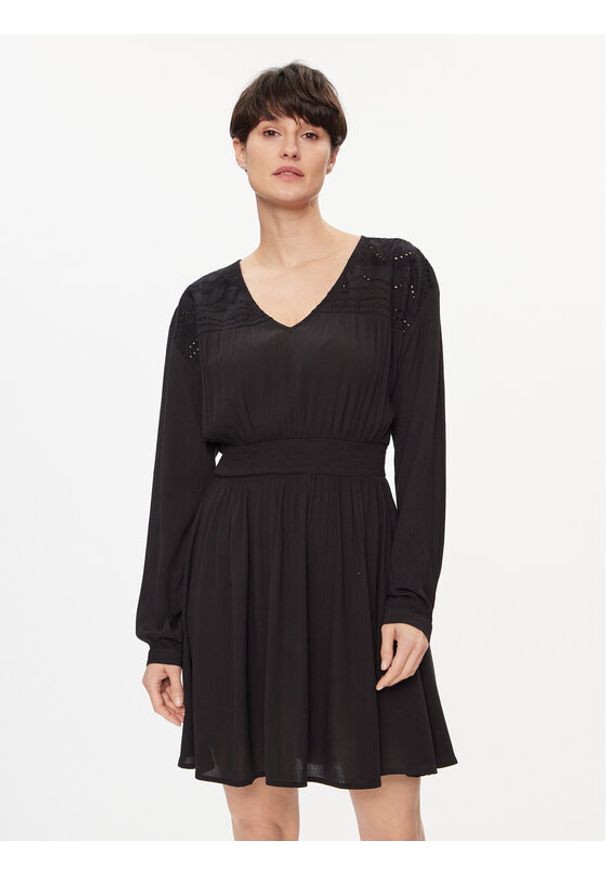 Vila Sukienka codzienna Mesa 14092006 Czarny Loose Fit. Okazja: na co dzień. Kolor: czarny. Materiał: wiskoza. Typ sukienki: proste. Styl: casual