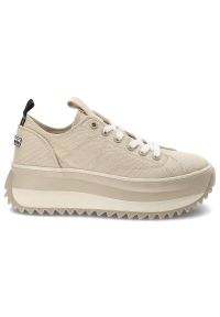 Beżowe Sneakersy Tamaris Damskie Buty Na Platformie. Zapięcie: sznurówki. Kolor: beżowy. Materiał: materiał. Wzór: aplikacja. Obcas: na platformie. Sport: turystyka piesza #8