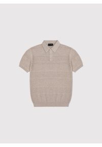 Pako Lorente - PAKO LORENTE – Beżowe polo swetrowe. Okazja: na co dzień. Typ kołnierza: polo. Kolor: beżowy. Materiał: bawełna. Styl: casual #10