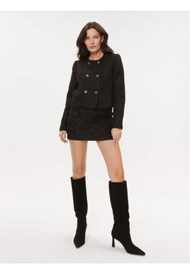 TwinSet - TWINSET Spódnica mini 232TT2182 Czarny Slim Fit. Kolor: czarny. Materiał: syntetyk