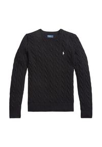 Polo Ralph Lauren Sweter 211971865005 Czarny Slim Fit. Typ kołnierza: polo. Kolor: czarny. Materiał: wełna #5
