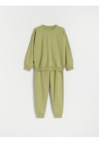 Reserved - Dresowy komplet z bawełny - zielony. Kolor: zielony. Materiał: dresówka, bawełna #1