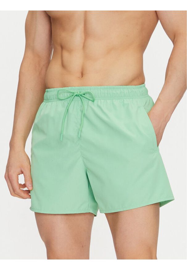 Lacoste Szorty kąpielowe MH6270 Zielony Regular Fit. Kolor: zielony. Materiał: syntetyk