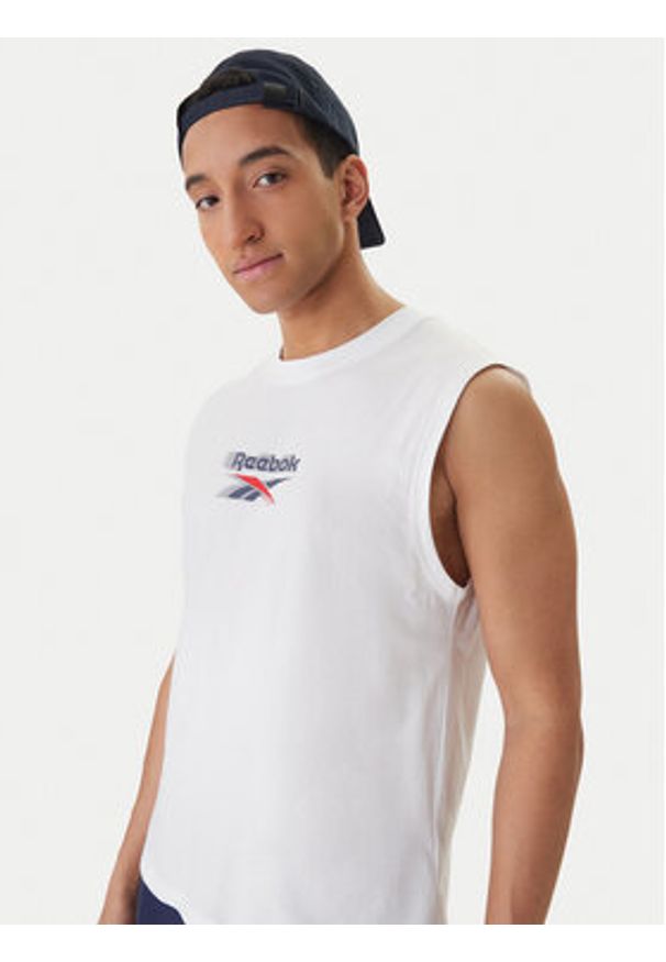 Reebok Tank top Bradshaw RK25560CCM Biały Regular Fit. Kolor: biały. Materiał: bawełna
