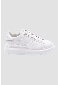 Karl Lagerfeld - KARL LAGERFELD Białe damskie sneakersy KAPRI Karl Signia, Rozmiar 39. Kolor: biały. Wzór: napisy #1