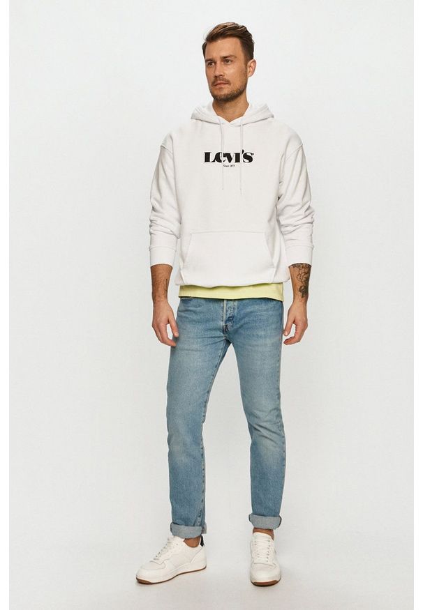 Levi's® - Levi's - Bluza bawełniana. Okazja: na spotkanie biznesowe. Kolor: biały. Materiał: bawełna. Wzór: nadruk. Styl: biznesowy