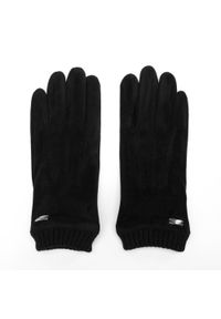 Wittchen - Męskie rękawiczki z ukośnym przeszyciem i ściągaczem czarne. Kolor: czarny. Materiał: poliester. Styl: elegancki #3