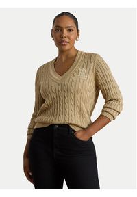 Lauren Ralph Lauren - LAUREN RALPH LAUREN Sweter Meren 200888795013 Beżowy Regular Fit. Kolor: beżowy. Materiał: bawełna #8