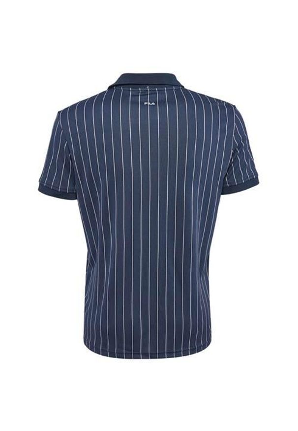 Koszulka treningowa męska Fila Stripes. Typ kołnierza: polo. Kolor: niebieski