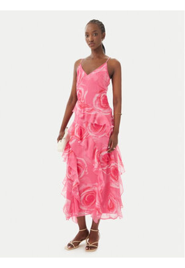 Vero Moda Sukienka wieczorowa Smilla 10346307 Różowy Regular Fit. Kolor: różowy. Materiał: syntetyk. Styl: wizytowy