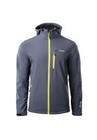 Hi-tec - Kurtka męska Softshell Hi-Tec Caen - szaro-żółta, Rozmiar XXL. Kolor: żółty, szary, wielokolorowy. Materiał: softshell. Sport: turystyka piesza #1
