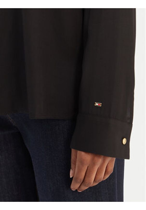 TOMMY HILFIGER - Tommy Hilfiger Koszula WW0WW48180 Czarny Regular Fit. Kolor: czarny. Materiał: wiskoza