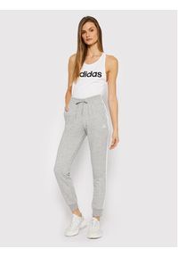 Adidas - adidas Spodnie dresowe Essentials French Terry 3-Stripes GM8735 Szary Slim Fit. Kolor: szary. Materiał: bawełna #4